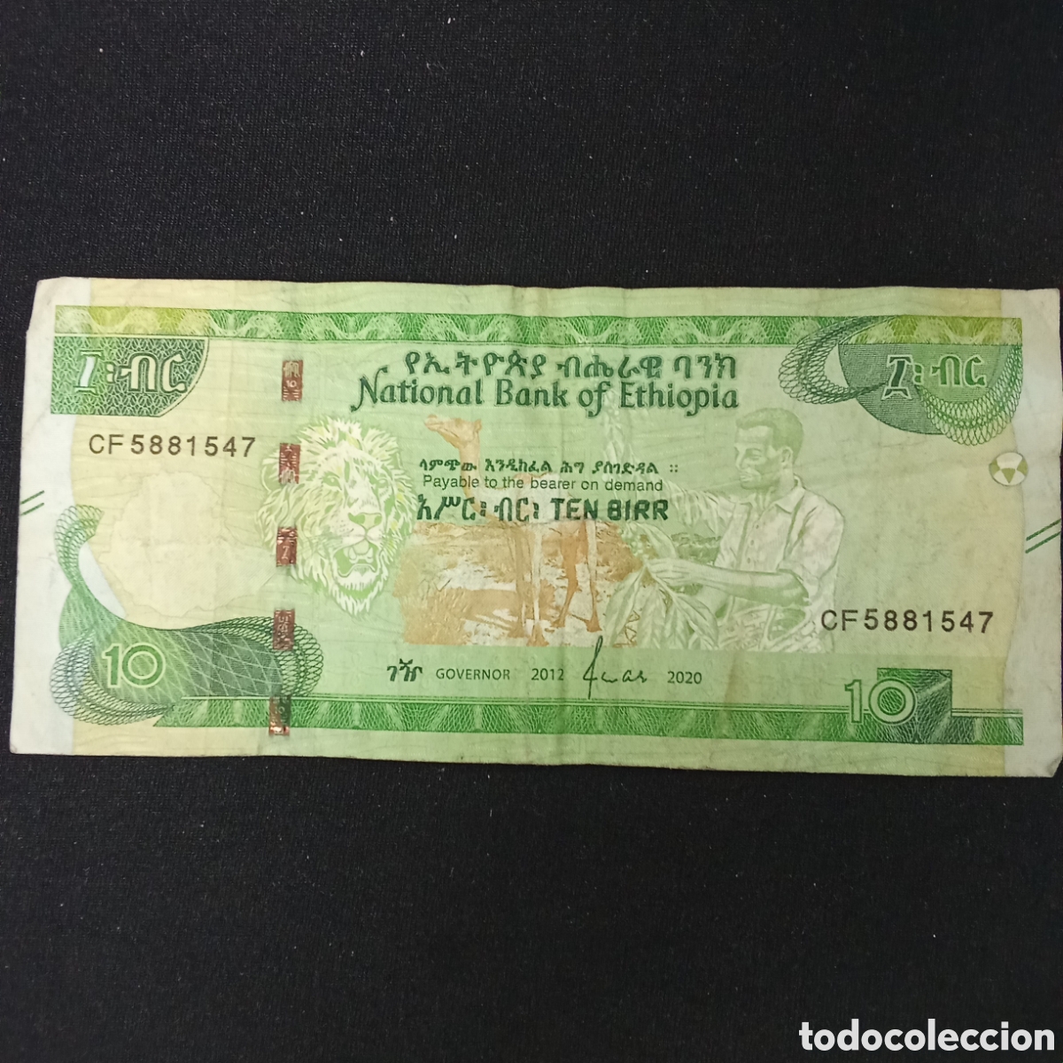 Billetes extranjeros: Ethiopia 10 Birr a&ntilde;o 2020