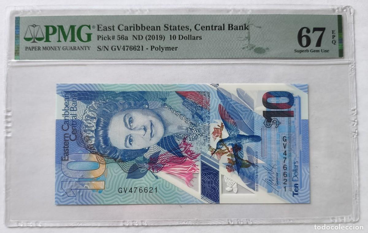 Billetes extranjeros: Billete East Caribbean States 10 Dolares 2019 Pick 56a PMG 67 EPQ S/N: GV476621 Polimero
