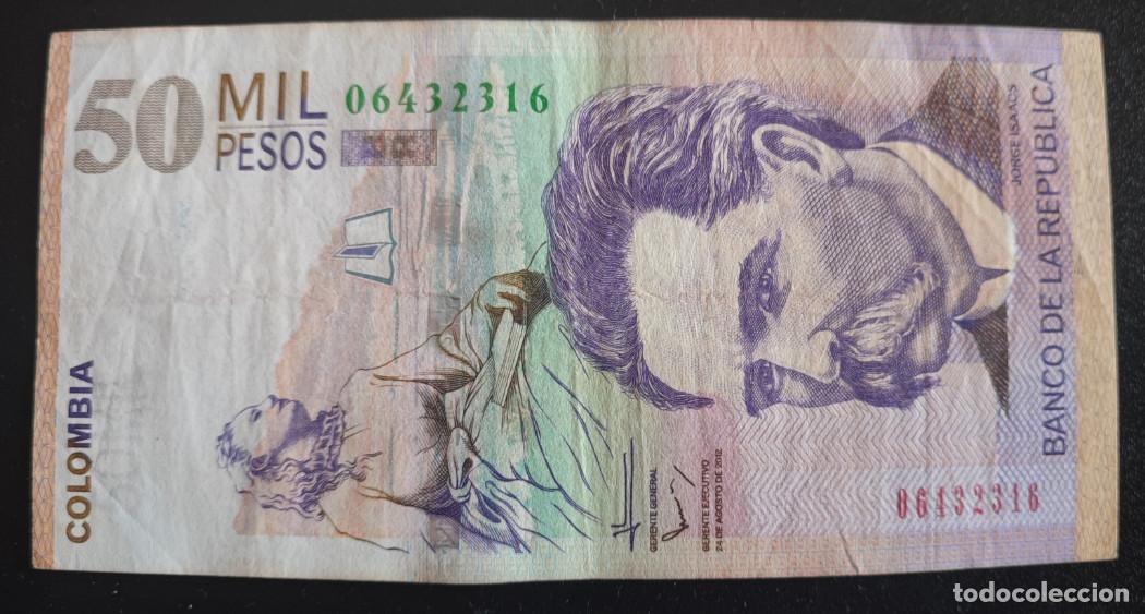 Billetes extranjeros: BILLETE DE 50 MIL PESOS, COLOMBIA 2012 JORGE ISAACS, 50000 CINCUENTA MIL, REF.3