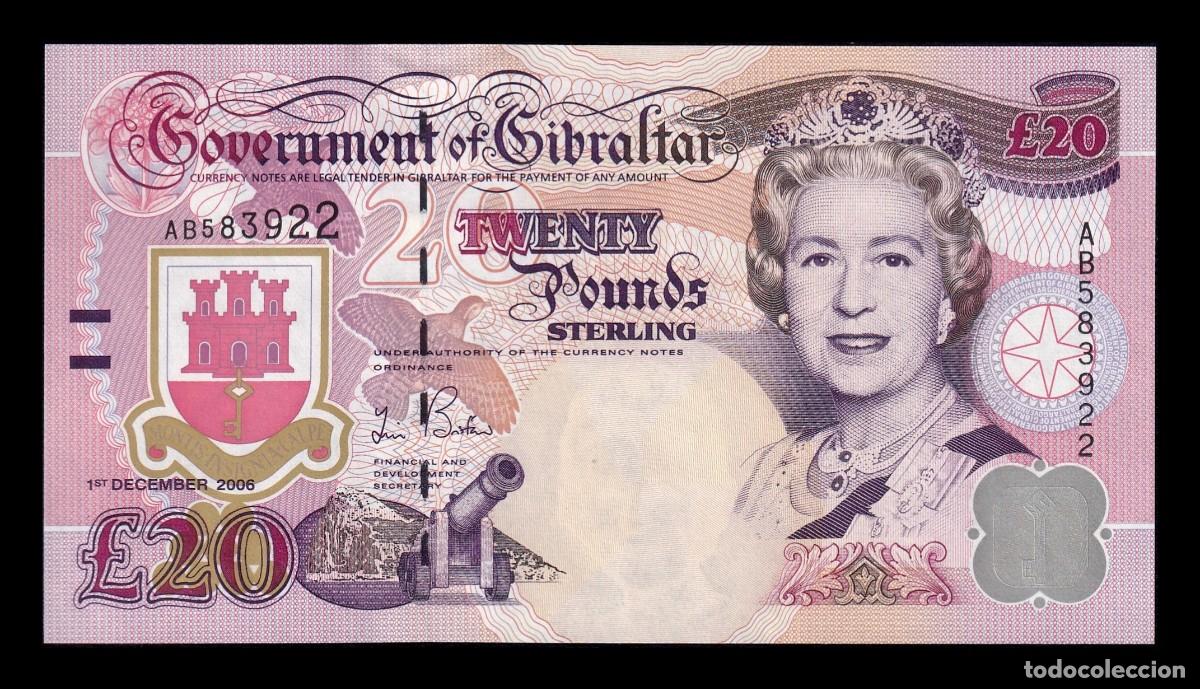 Billetes extranjeros: Gibraltar 20 Libras Elizabeth II 2006 Pick 33 Sc Unc