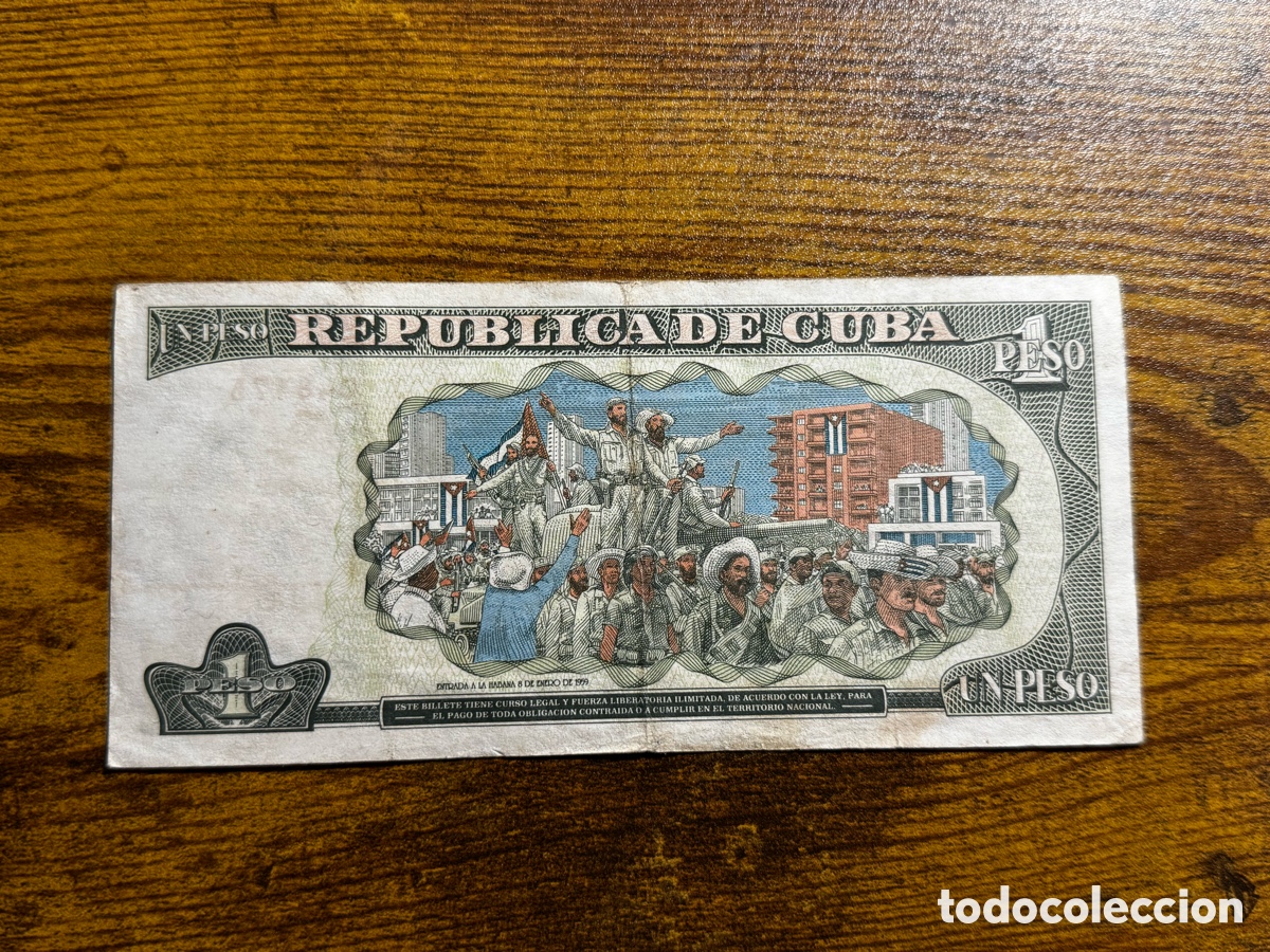 Billetes extranjeros: Billete de 1 peso de Cuba 1995. Circulado - Foto 2