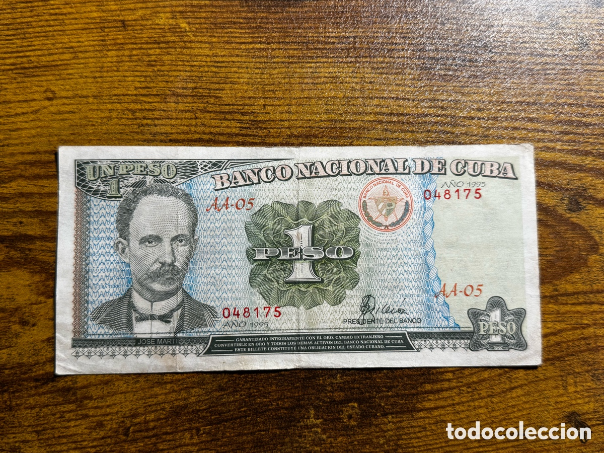 Billetes extranjeros: Billete de 1 peso de Cuba 1995. Circulado