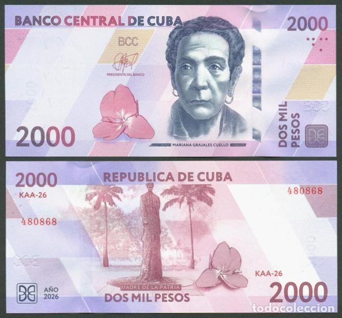 Billetes extranjeros: CUBA. 2000 pesos 2026. S/C.