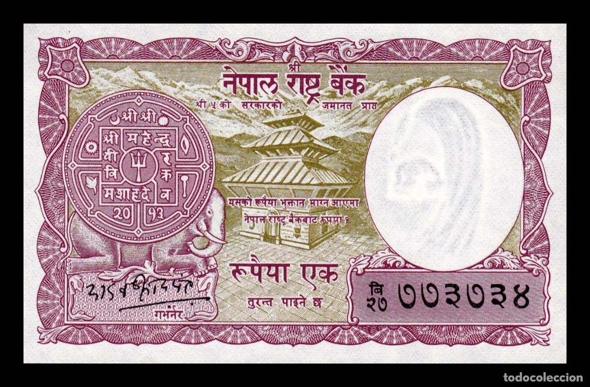 Billetes extranjeros: Nepal 1 Rupia 1968-1973 Pick 12 Sc Unc