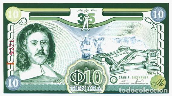 Billetes extranjeros: SUDAFRICA (Africa del Sur). ORANIA. 10 ora (validez 2026-2029). Ver nota. Anuncio comercial n&ordm;8.