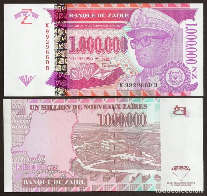 Billetes extranjeros: ZAIRE. 1000000 zaires 1996. Pick 79. S/C