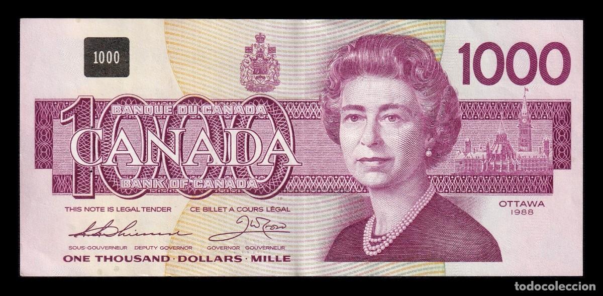Billetes extranjeros: Canad&aacute; 1000 D&oacute;lares Elizabeth II 1988 Pick 100a Ebc Xf