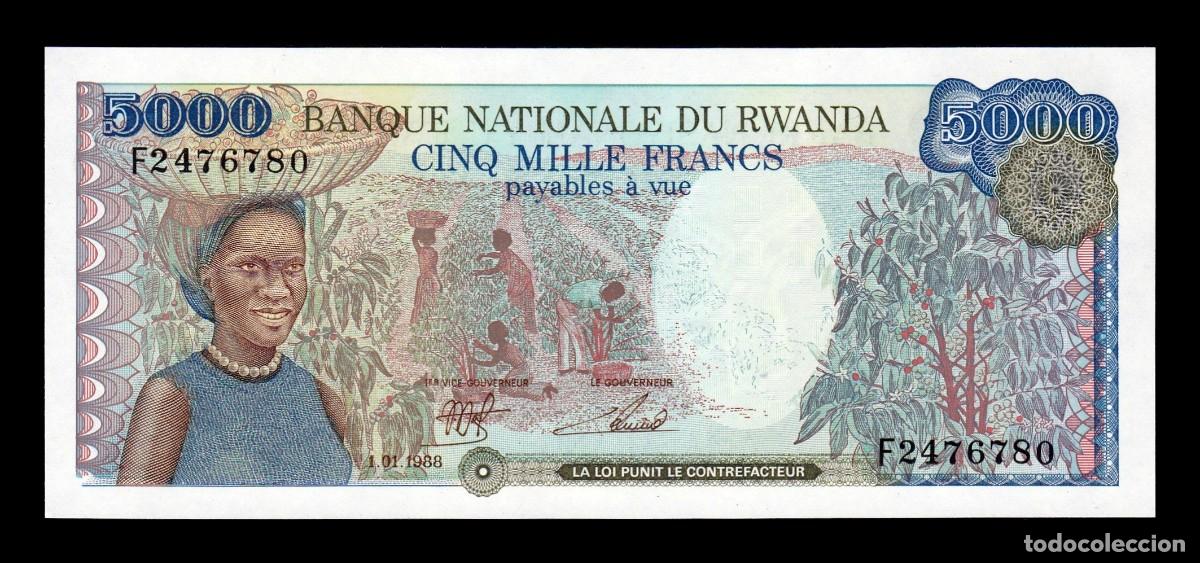 Billetes extranjeros: Ruanda 5000 Francos 1988 Pick 22 Sc Unc - Foto 1