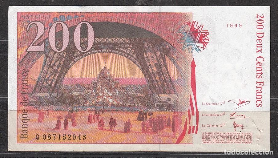 Billetes extranjeros: FRANCIA - BILLETE DE 200 FRANCS DE 1996 - GUSTAVE EIFFEL - Foto 2
