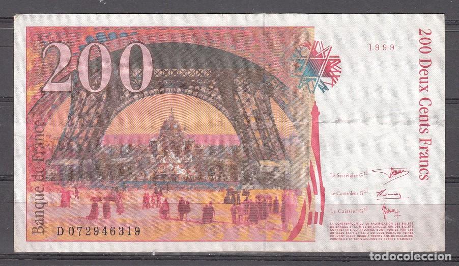 Billetes extranjeros: FRANCIA - BILLETE DE 200 FRANCS DE 1996 - GUSTAVE EIFFEL - Foto 2
