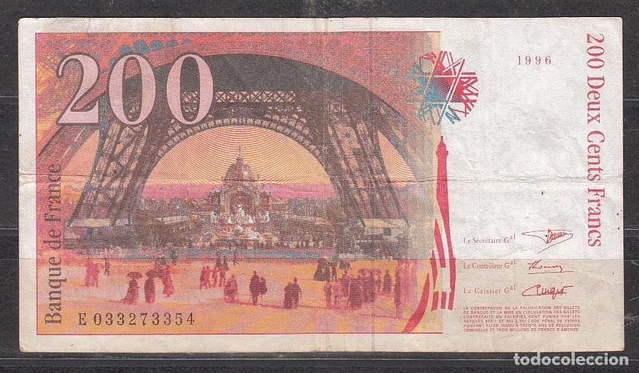 Billetes extranjeros: FRANCIA - BILLETE DE 200 FRANCS DE 1996 - GUSTAVE EIFFEL - Foto 2