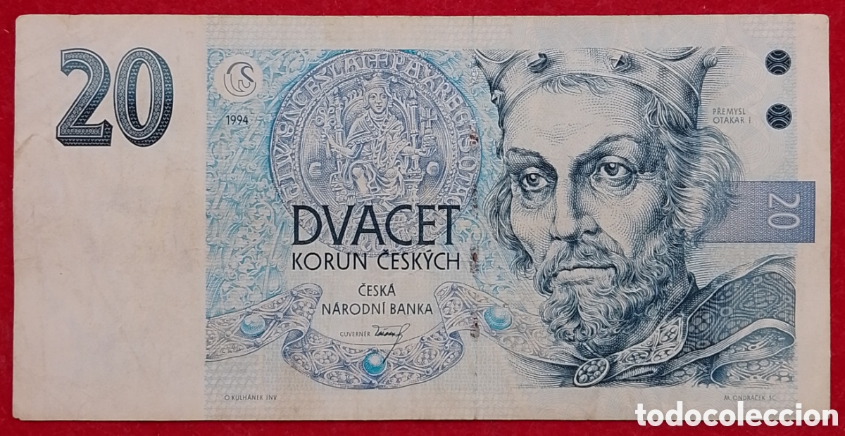 Billetes extranjeros: Billete de Checoslovaquia 20 coronas Pick variante P#10b 1994