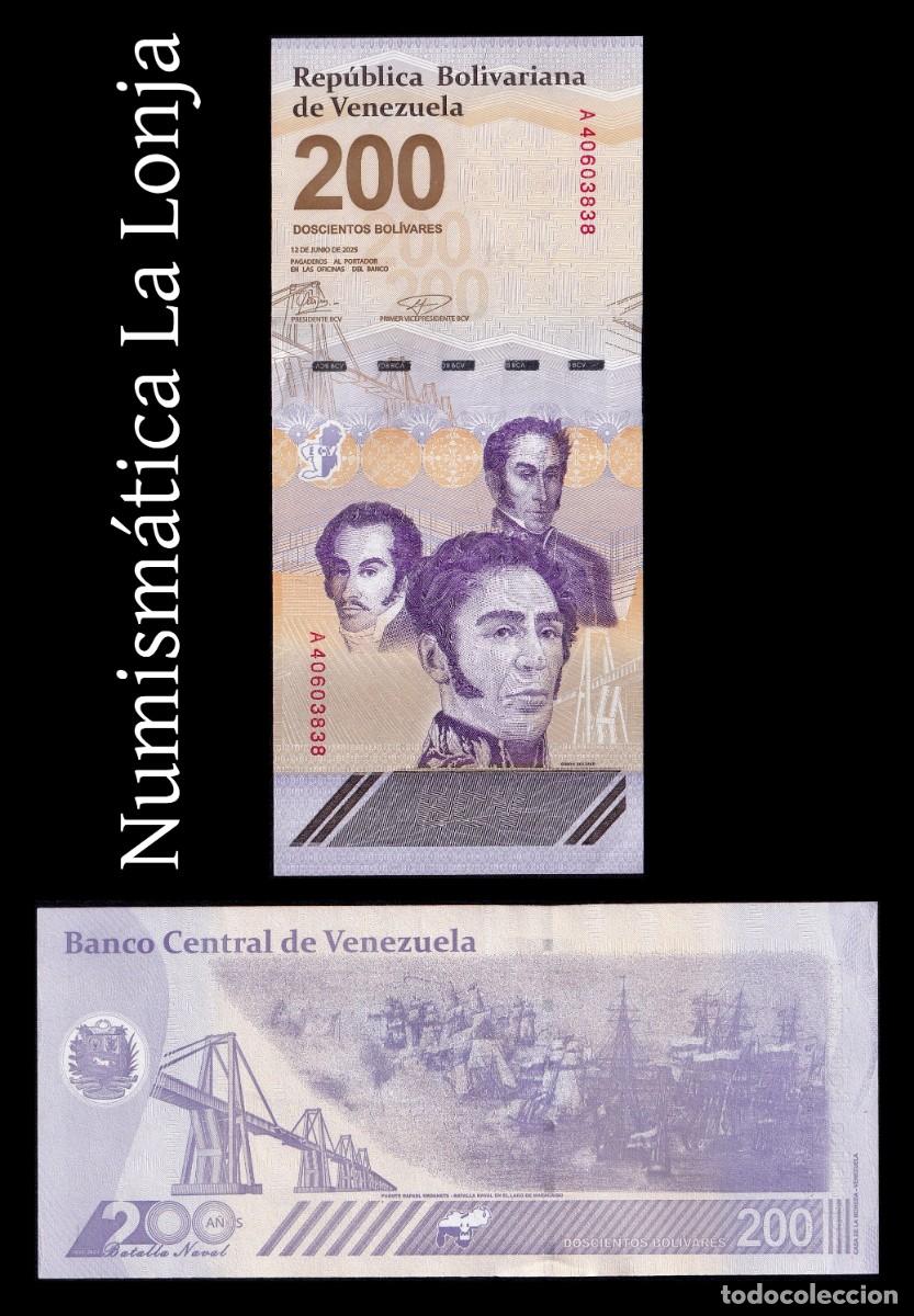Billetes extranjeros: Venezuela 200 Bol&iacute;vares Conmemorativo 2025 Pick 120b Nuevo Sc Unc