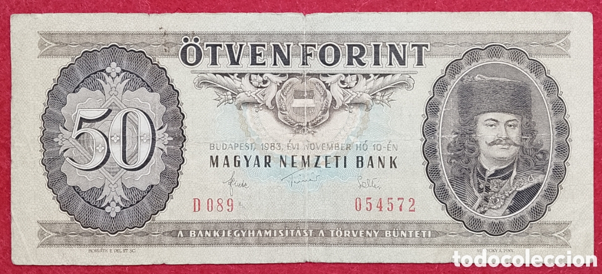 Billetes extranjeros: Billete de Hungr&iacute;a 50 Forint Pick variante P#170f 1983