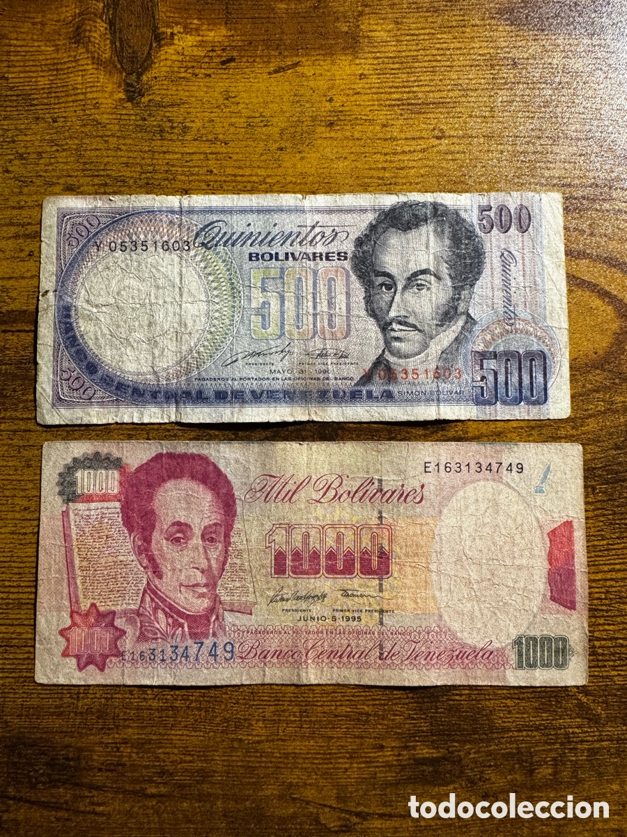 Billetes extranjeros: Lote de 2 billetes de Venezuela. Circulados