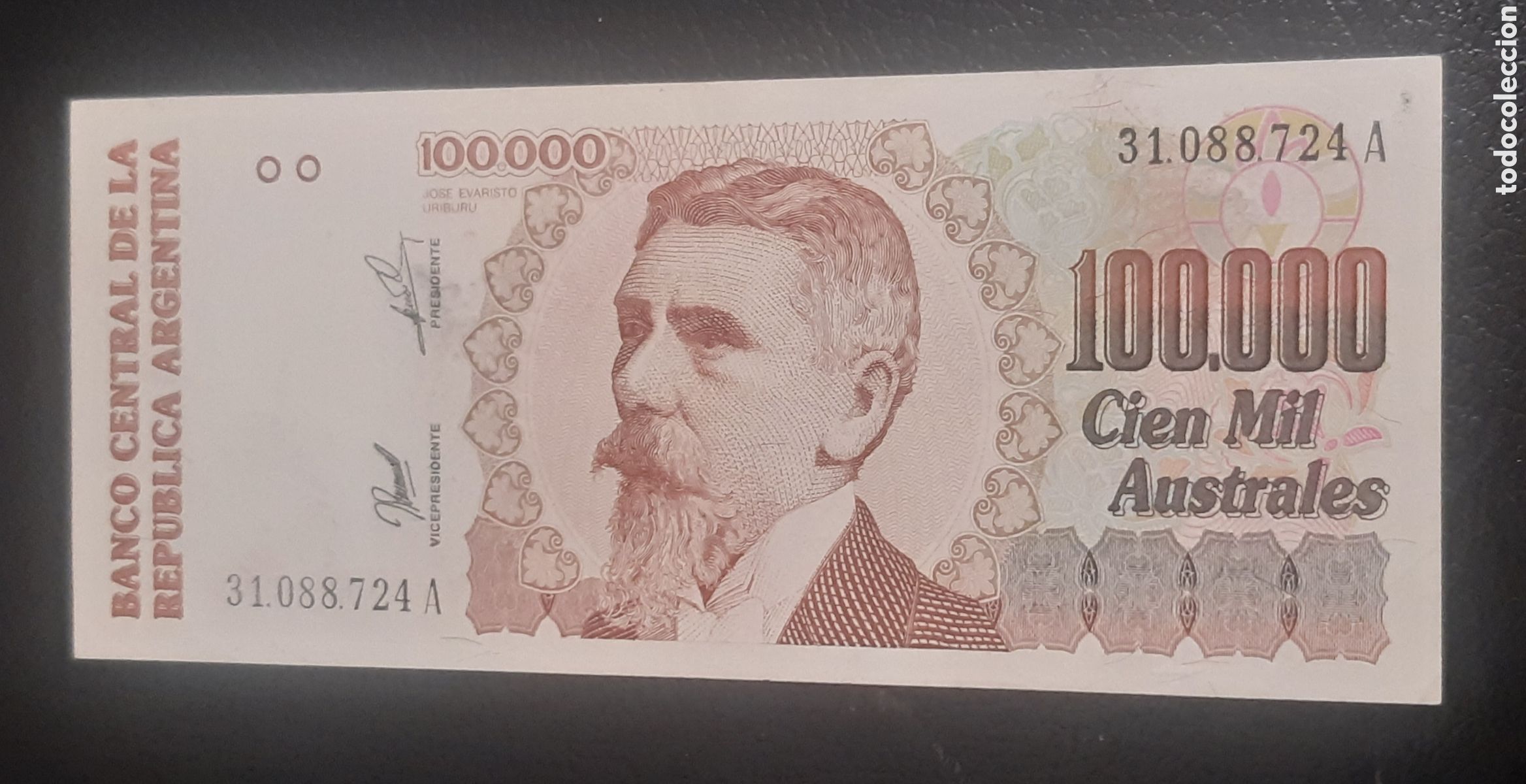 Billetes extranjeros: Billete Argentina 100.000 australes ebc+