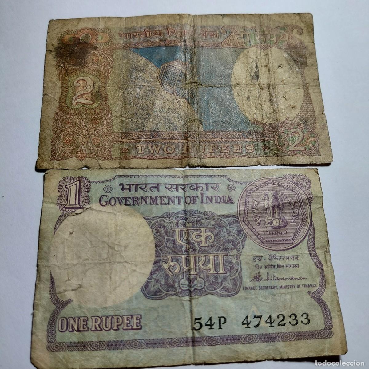 Billetes extranjeros: INDIA - lote 2 billetes