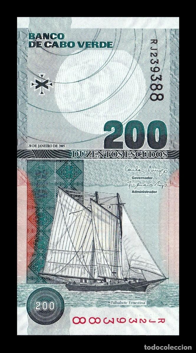 Billetes extranjeros: Cabo Verde 200 Escudos 2005 Pick 68 Sc Unc