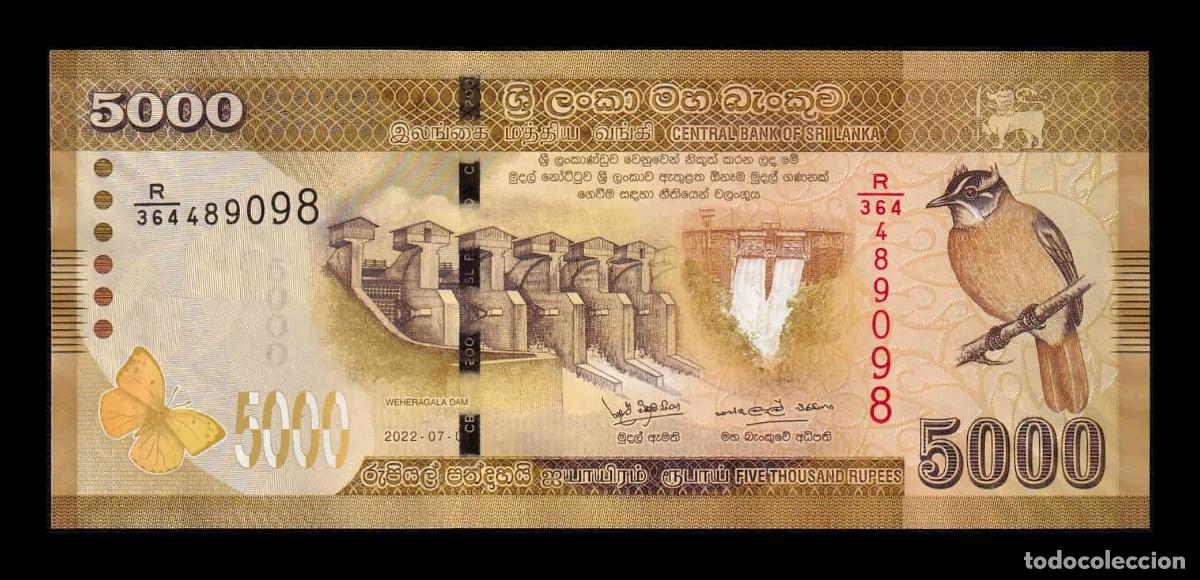 Billetes extranjeros: Sri Lanka 5000 Rupias 2022 Pick 128j Sc Unc