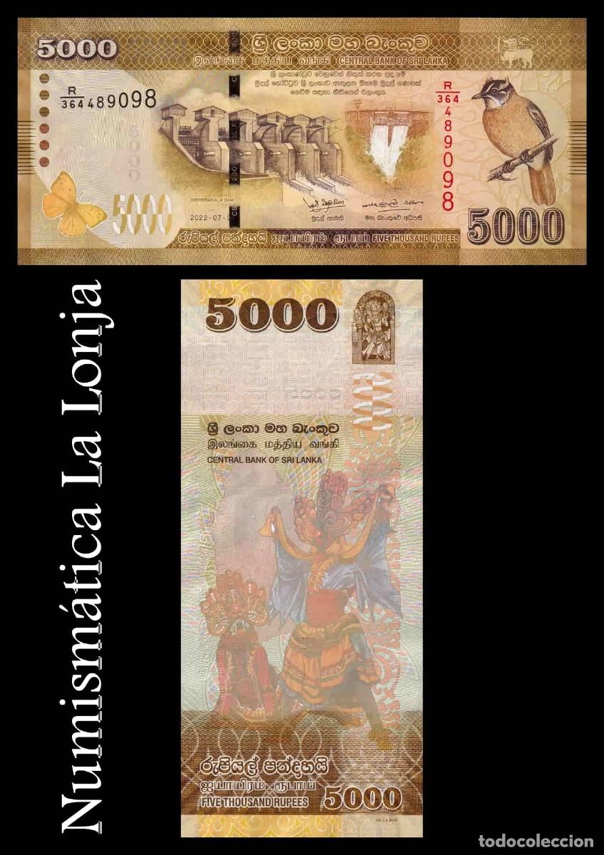 Billetes extranjeros: Sri Lanka 5000 Rupias 2022 Pick 128j Sc Unc