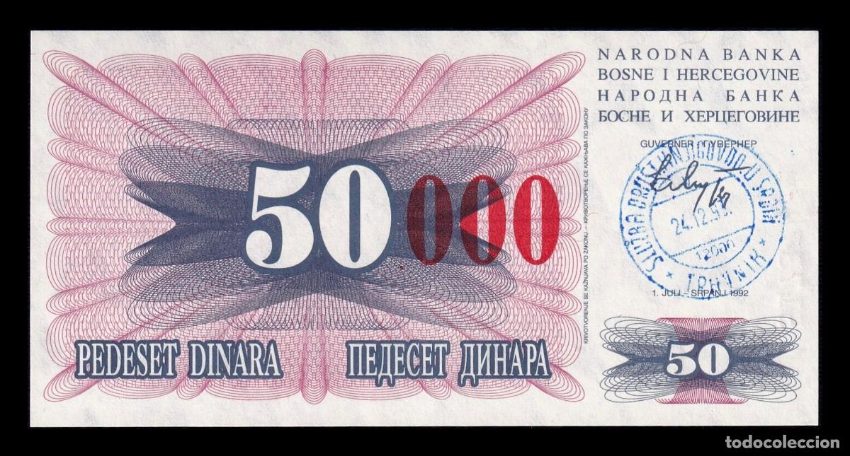 Billetes extranjeros: Bosnia & Herzegovina Travnik 50000 Dinara 1993 Pick 55d Sc Unc