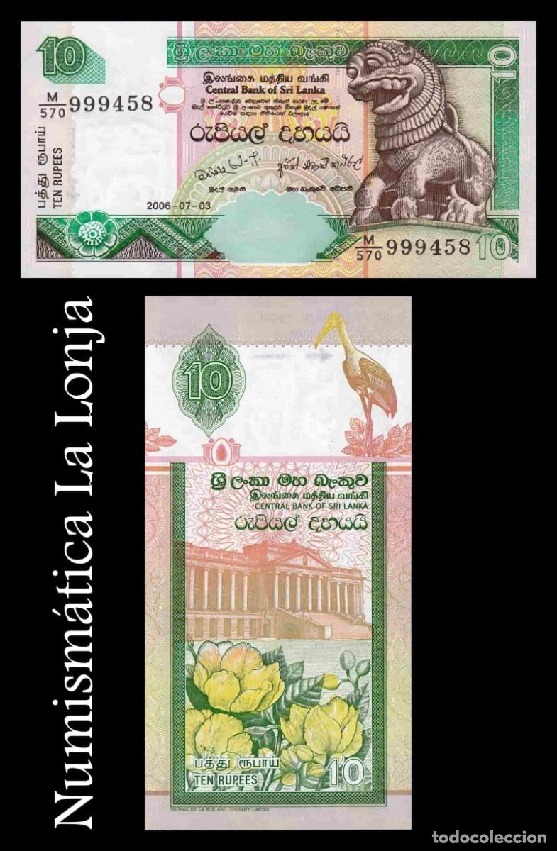 Billetes extranjeros: Sri Lanka 10 Rupias 2006 Pick 108f Sc Unc