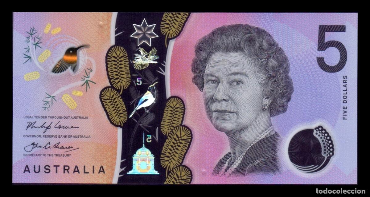 Billetes extranjeros: Australia 5 D&oacute;lares Elizabeth II 2018 Pick 62b Pol&iacute;mero Sc Unc