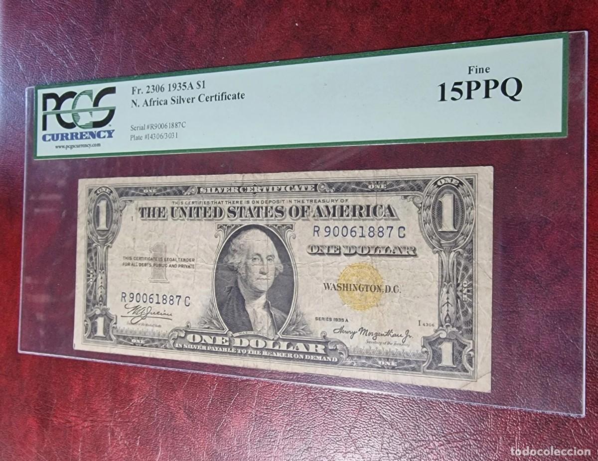 Billetes extranjeros: ESTADOS UNIDOS USA NORTH AFRICA PCGS 15 PPQ |SOLO ACEPTO PAYPAL| BILLETE $ 1 DOLLAR 1935 LEER DESCRI