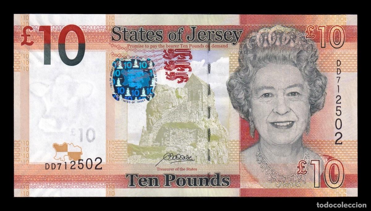 Billetes extranjeros: Jersey 10 Libras Elizabeth II 2010 Pick 34b Sc Unc