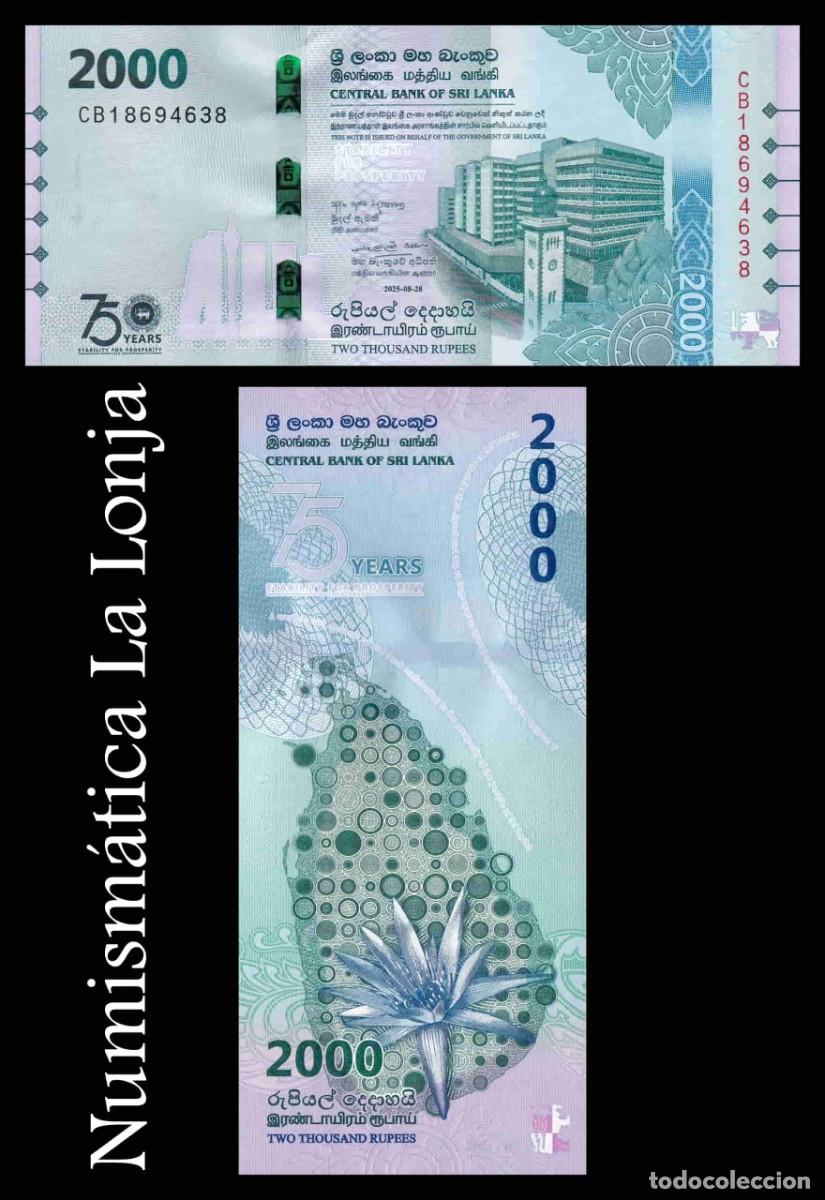 Billetes extranjeros: Sri Lanka 2000 Rupias Conmemorativo 2025 Pick 131 Nuevo Sc Unc