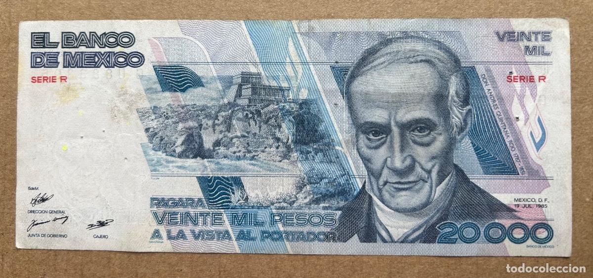 Billetes extranjeros: M&eacute;xico- 20000 Pesos 1985 - G U886395 - Rc