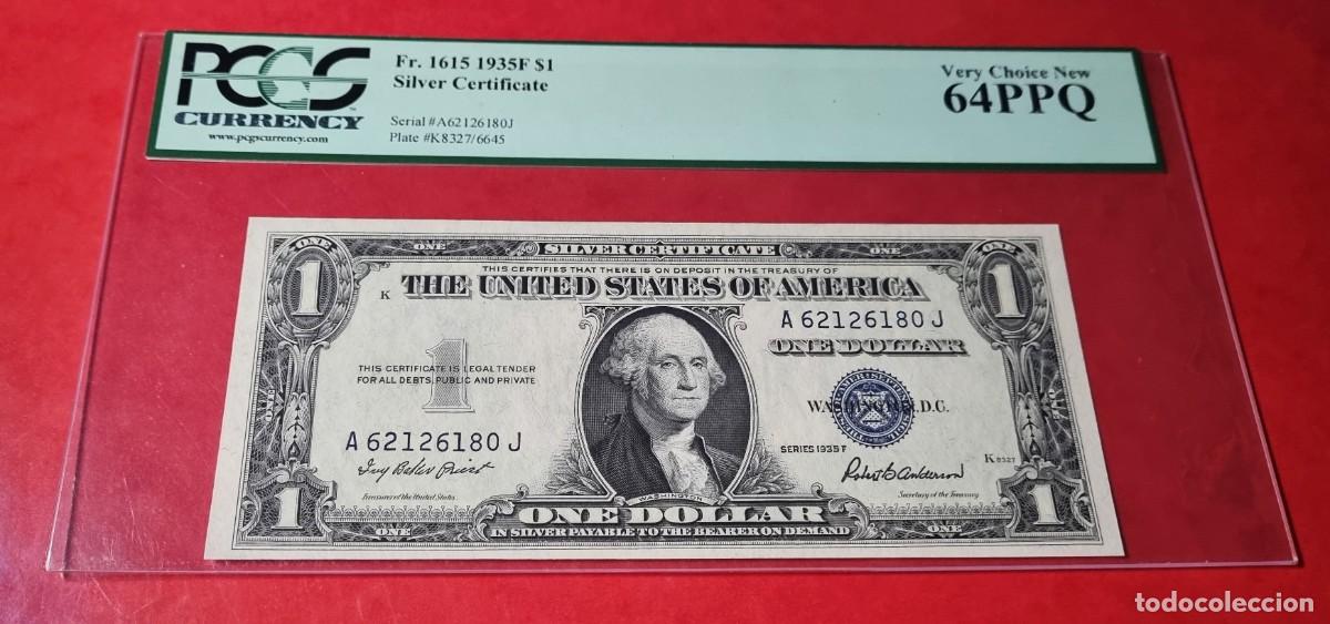 Billetes extranjeros: ESTADOS UNIDOS USA SILVER CERT PCGS 64 PPQ |SOLO ACEPTO PAYPAL| BILLETE $ 1 DOLLAR 1935 LEER DESCRIP