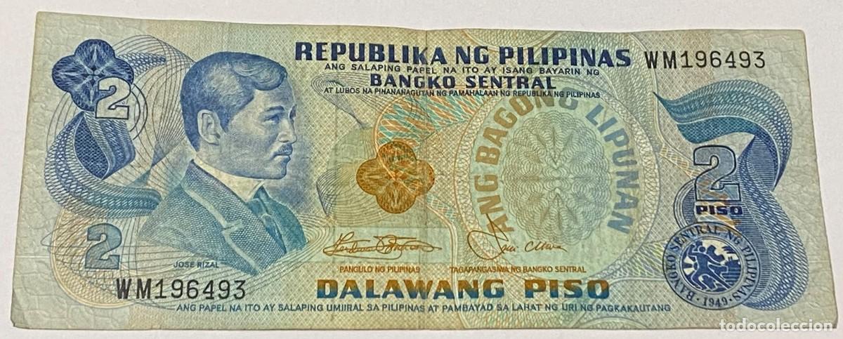 Billetes extranjeros: Billete 1978. 2 Piso. Filipinas. Independencia de Espa&ntilde;a 1898, Aguinaldo. P-159b. MBC. Firmas: F. Ma