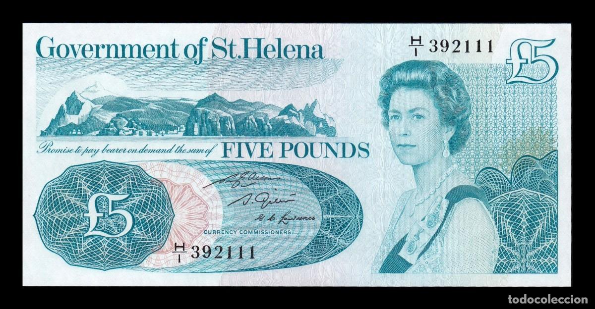 Billetes extranjeros: Santa Helena 5 Libras Elizabeth II (1976-1981) Pick 7b Sc Unc
