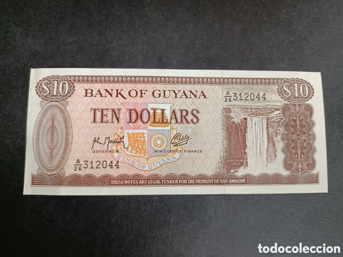 Billetes extranjeros: GUYANA. BILLETE DE 10 DOLARES. SC.