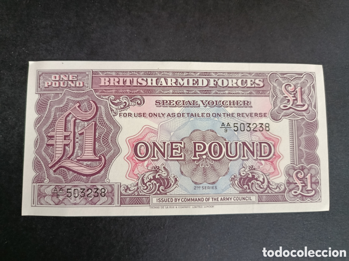 Billetes extranjeros: REINO UNIDO. BILLETE DE 1 LIBRA. FUERZAS ARMADAS BRIT&Aacute;NICAS. SC.