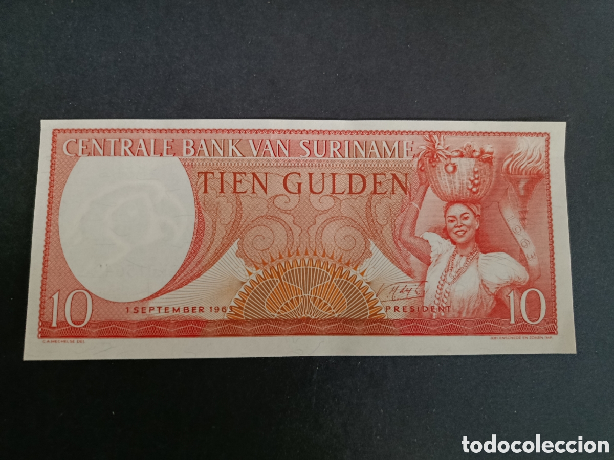 Billetes extranjeros: SURINAM. BILLETE DE 10 GULDEN. SC.