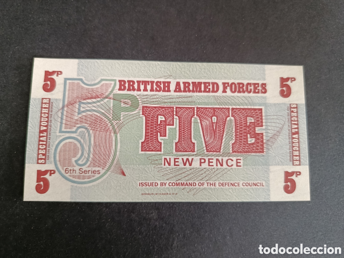 Billetes extranjeros: FUERZAS ARMADAS BRIT&Aacute;NICAS. BILLETE DE 5 PENIQUES. SC.