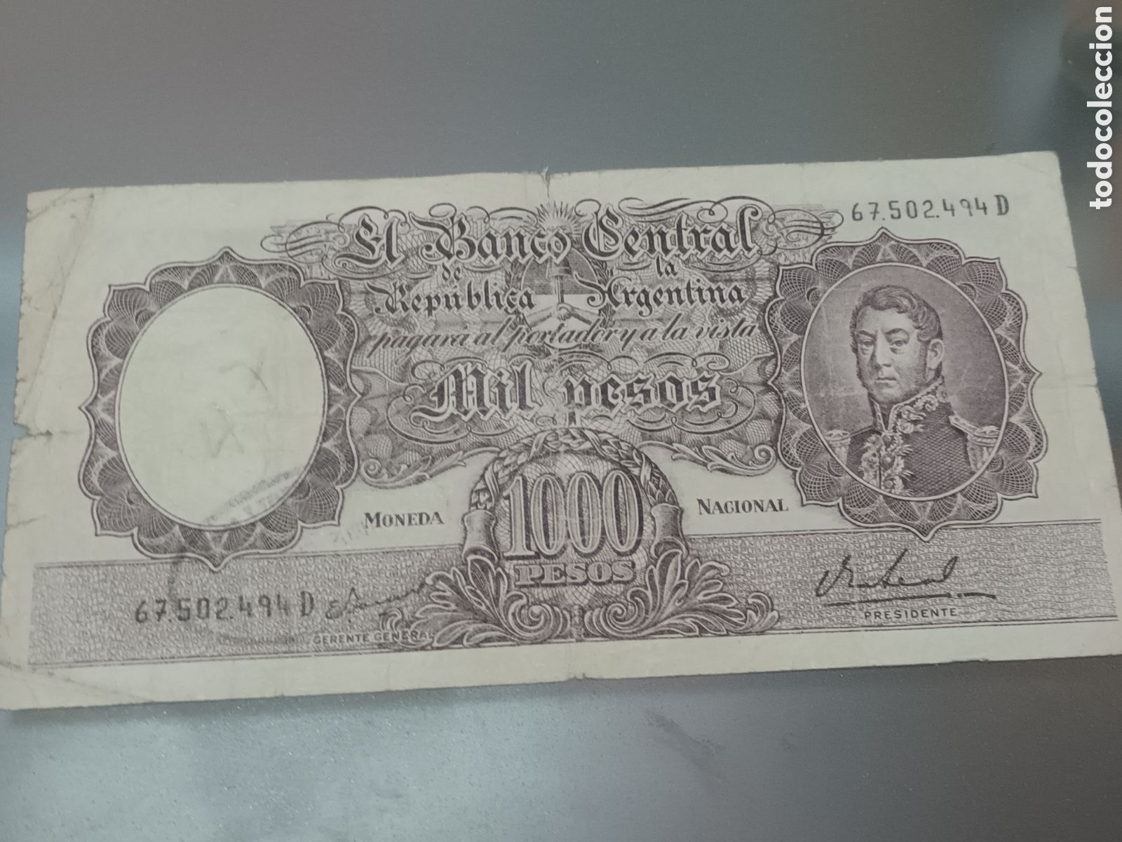 Billetes extranjeros: BILLETE FRAGATA DE 1000 PESOS ARGENTINOS CIRCULO ENTRE 1940 A 1960
