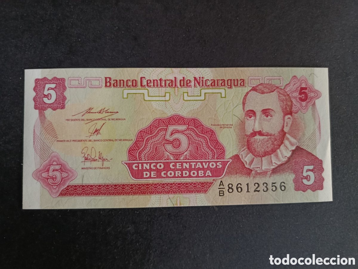 Billetes extranjeros: NICARAGUA. BILLETE DE 5 CENTAVOS DE C&Oacute;RDOBA. SC