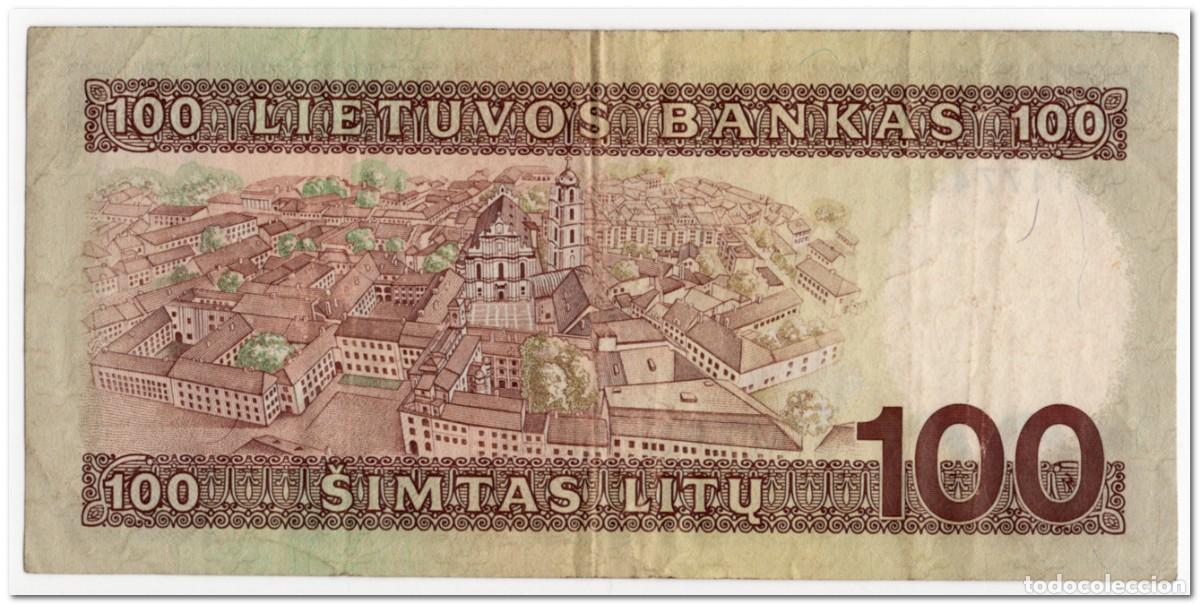 Billetes extranjeros: LITHUANIA,100 LITU,1991,P.50a,aVF - Foto 2