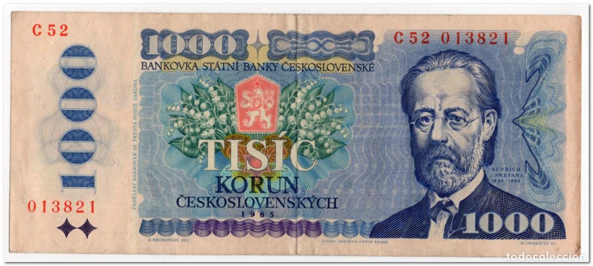 Billetes extranjeros: CZECHOSLOVAKIA,1000 KORUN,1985,P.98a,VF