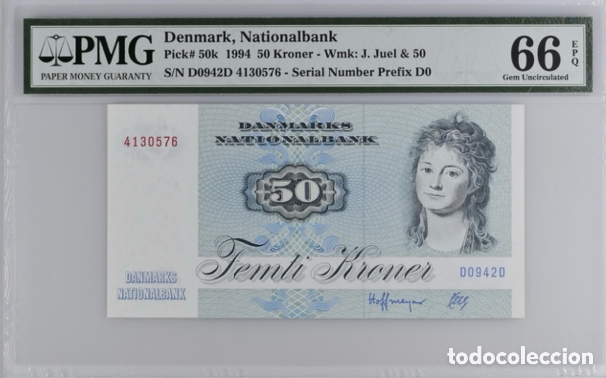 Billetes extranjeros: Billete Dinamarca 50 Kroner 1994 PMG 66 p50K