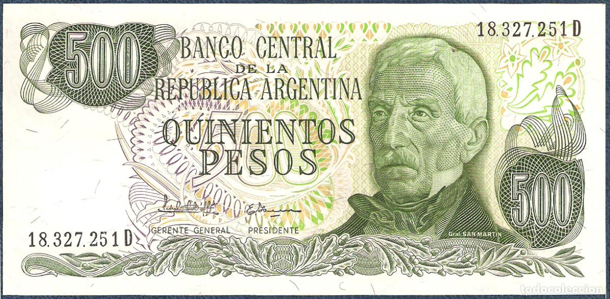 Billetes extranjeros: Argentina, 500 Pesos ND (1977-1982) P-303c Ser. D./ Sin Circular.
