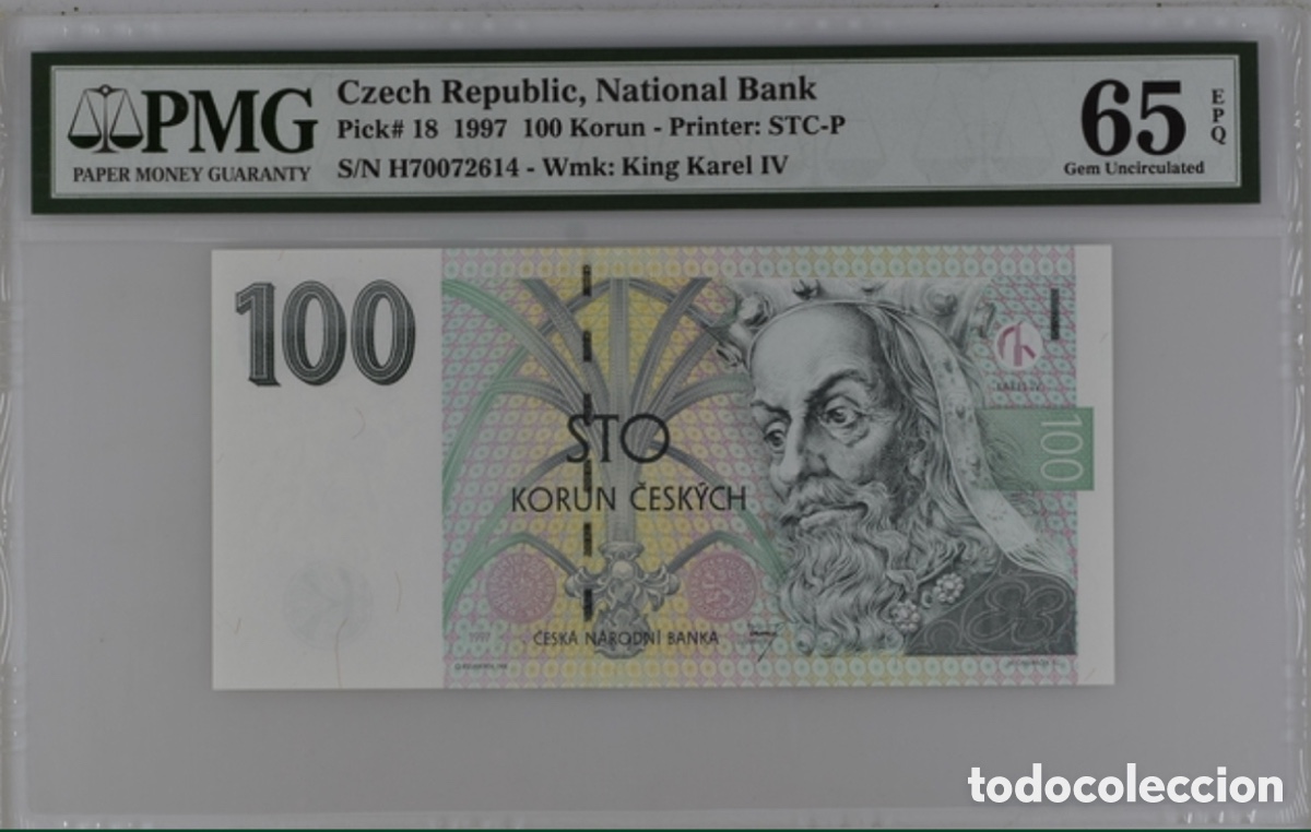 Billetes extranjeros: Billete Czech Republic 100 Korun 1997 PMG 65 p18