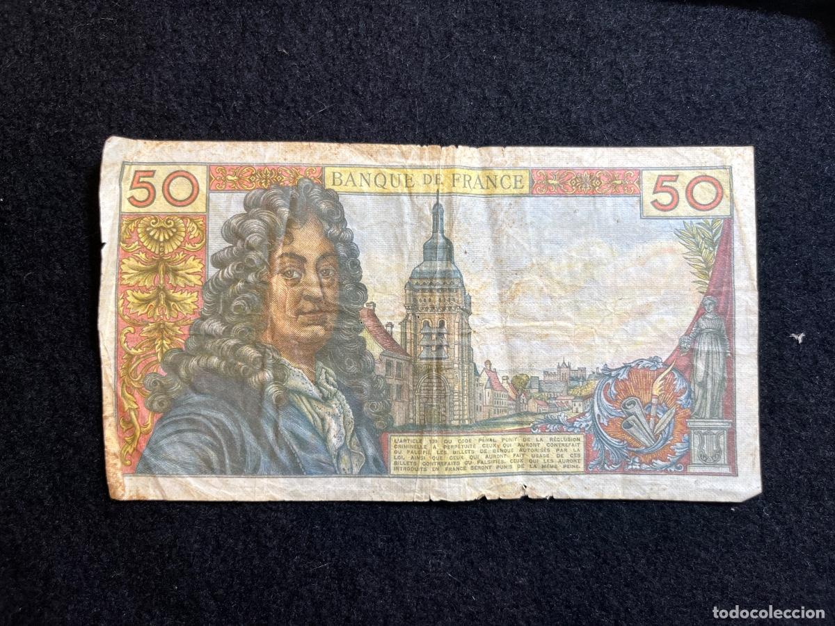 Banconote internazionali: Billete 50 francos Francia 1976 Banque de France Quentin de La Tour serie X289 billete franc&eacute;s antig