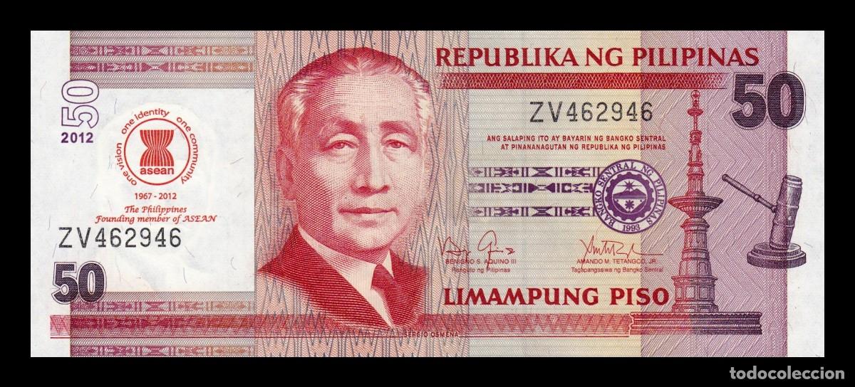 Billetes extranjeros: Filipinas 50 Piso Sergio Osme&ntilde;a Conmemorativo 2012 Pick 211A Sc Unc