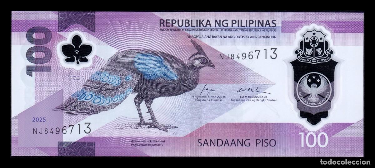 Billetes extranjeros: Filipinas 100 Piso Fais&aacute;n 2025 Pick 238b Pol&iacute;mero Sc Unc