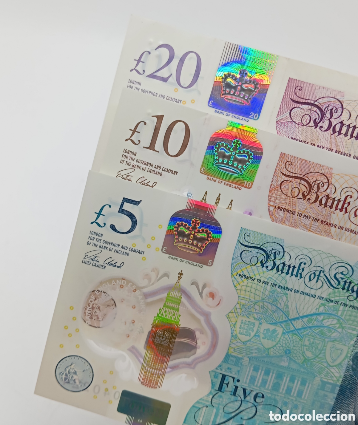Billetes extranjeros: Lote de 3 billetes del banco de Inglaterra - Foto 3