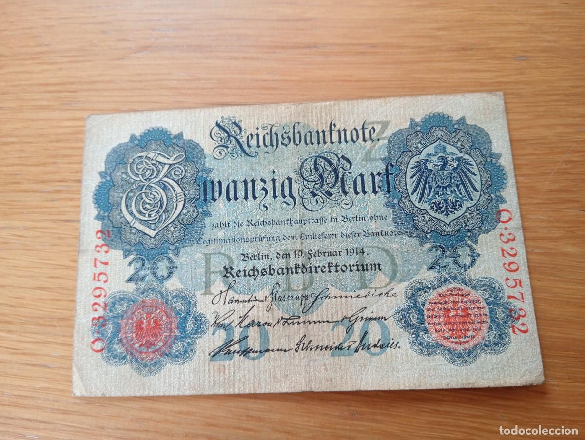 International Banknotes: BILLETE DE ALEMANIA (REICHSBANKNOTE). 20 MARCOS. N.&ordm; SERIE: O 3295732. A&Ntilde;O 1914. PICK 46a. CIRCULADO